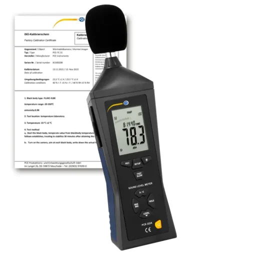 pce 322aleq ica decibelmeter met leq berekening via software (a & c) incl. iso kalibratie certificaat